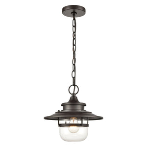 Atlas Renninger 11" Wide 1-Light Outdoor Pendant - Rustic Barn-Light Design in Oil Rubbed Bronze Finish OL11368-BZ