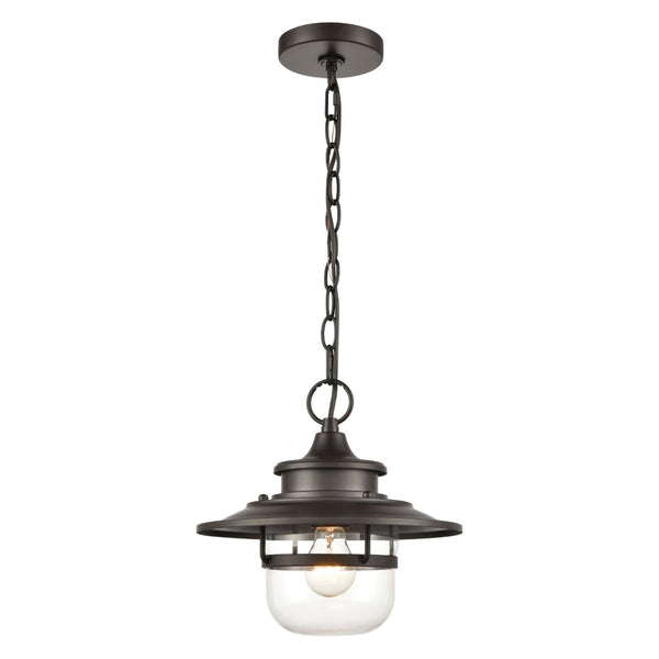 Atlas Renninger 11" Wide 1-Light Outdoor Pendant - Rustic Barn-Light Design in Oil Rubbed Bronze Finish OL11368-BZ