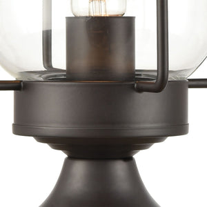 Atlas Renninger 12'' High Barn-Style Outdoor Post Light - Durable Oil Rubbed Bronze with Clear Glass Diffuser OL11369-BZ