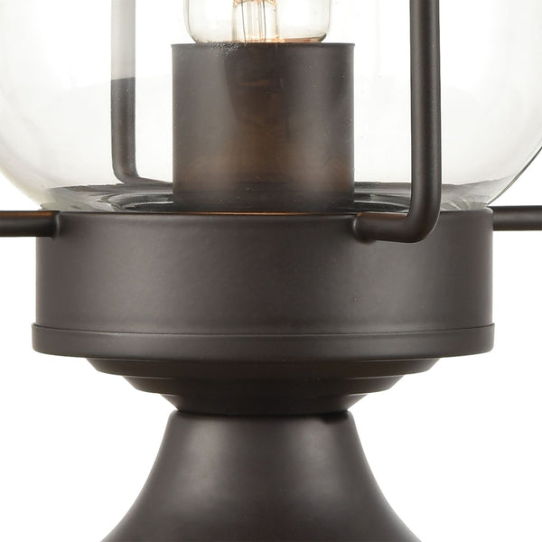 Atlas Renninger 12'' High Barn-Style Outdoor Post Light - Durable Oil Rubbed Bronze with Clear Glass Diffuser OL11369-BZ