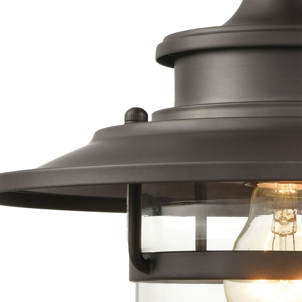 Atlas Renninger Rustic Outdoor Sconce - Vintage-Inspired Barn Light with Clear Glass Diffuser for Patios Oil Rubbed Bronze 11'' OL11370-BZ