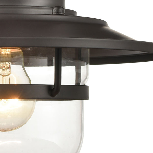 Atlas Renninger Rustic Outdoor Sconce - Vintage-Inspired Barn Light with Clear Glass Diffuser for Patios Oil Rubbed Bronze 11'' OL11370-BZ