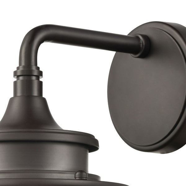 Atlas Renninger Rustic Outdoor Sconce - Vintage-Inspired Barn Light with Clear Glass Diffuser for Patios Oil Rubbed Bronze 11'' OL11370-BZ