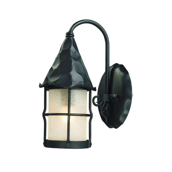 Atlas Rustica Outdoor Wall Sconce - Handcrafted Iron & Scavo Glass, Perfect for Rustic Entryways & Patios Matte Black 7.5'' OL11371-BK