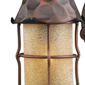 Atlas Rustica Outdoor Wall Sconce - Handcrafted Iron & Scavo Glass, Perfect for Rustic Entryways & Patios Antique Copper 7.5'' OL11371-CO