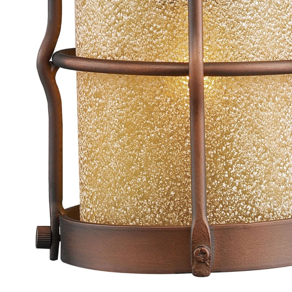 Atlas Rustica Outdoor Wall Sconce - Handcrafted Iron & Scavo Glass, Perfect for Rustic Entryways & Patios Antique Copper 7.5'' OL11371-CO