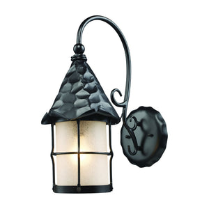 Atlas Rustica Outdoor Wall Sconce - Handcrafted Iron & Scavo Glass, Perfect for Rustic Entryways & Patios Matte Black 10'' OL11372-BK