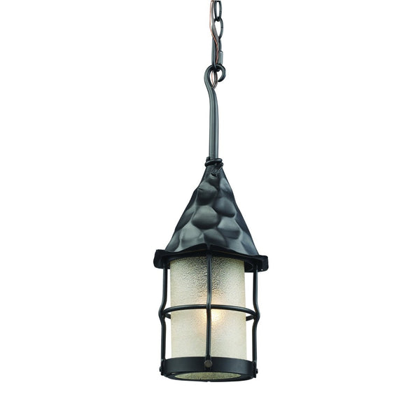Atlas Rustica 6.5" Wide 1-Light Outdoor Pendant - Handcrafted Charm with Warm Ambient Lighting for Entryways Matte Black OL11374-BK