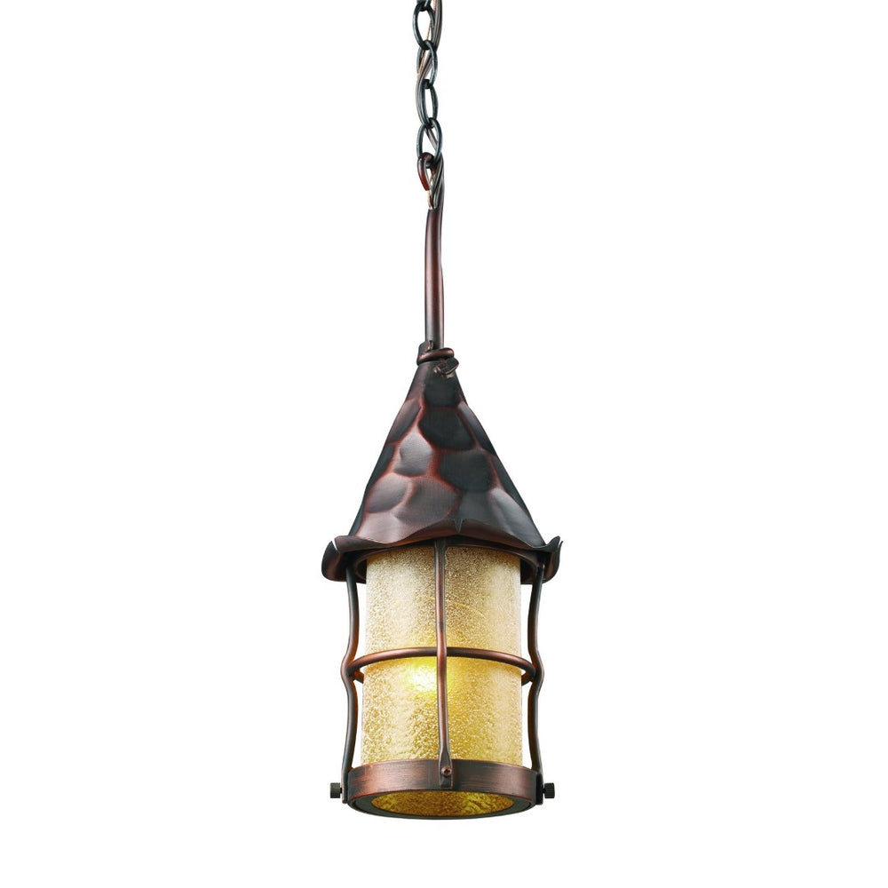 Atlas Rustica 6.5" Wide 1-Light Outdoor Pendant - Handcrafted Charm with Warm Ambient Lighting for Entryways Matte Black OL11374-BK