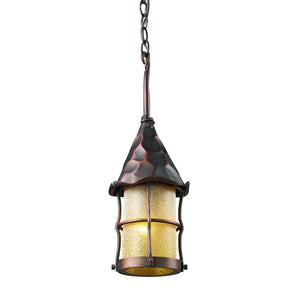 Atlas Rustica 6.5" Wide 1-Light Outdoor Pendant - Handcrafted Charm with Warm Ambient Lighting for Entryways Antique Copper OL11374-CO