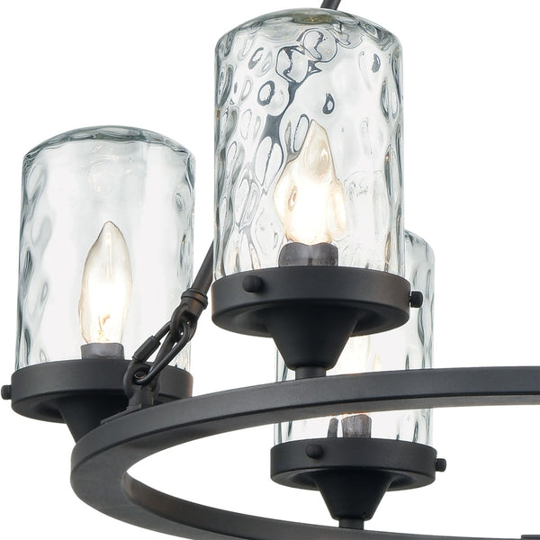 Atlas Torch 26'' Wide 6-Light Outdoor Pendant - Stylish Charcoal Black Fixture for Modern Spaces OL11376-BK