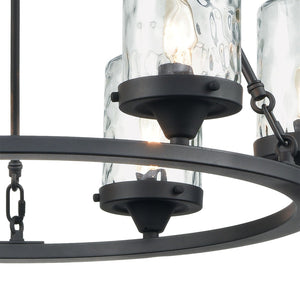 Atlas Torch 26'' Wide 6-Light Outdoor Pendant - Stylish Charcoal Black Fixture for Modern Spaces OL11376-BK