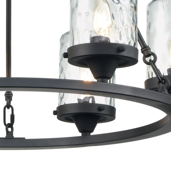 Atlas Torch 26'' Wide 6-Light Outdoor Pendant - Stylish Charcoal Black Fixture for Modern Spaces OL11376-BK