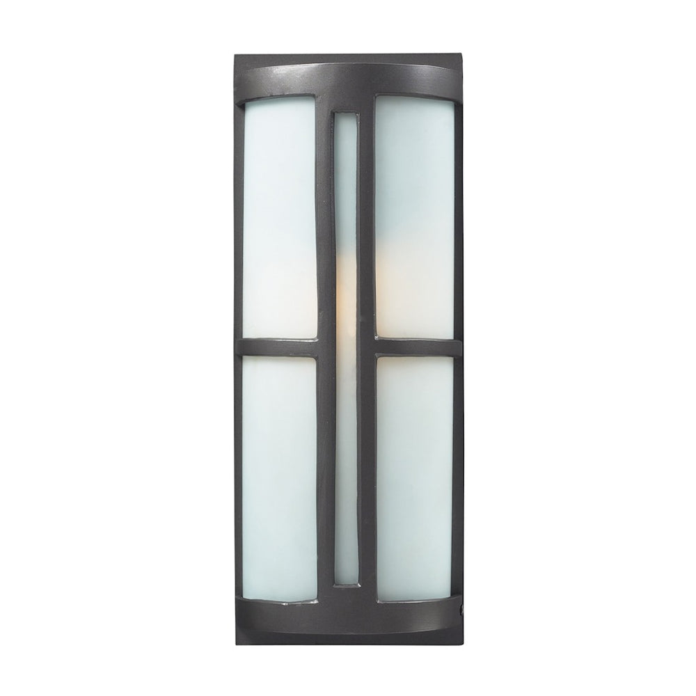 Atlas Trevot 1-Light Outdoor Wall Sconce – Modern Geometric Design for Entryways and Patios, Durable Metal Graphite 7'' OL11378-BK