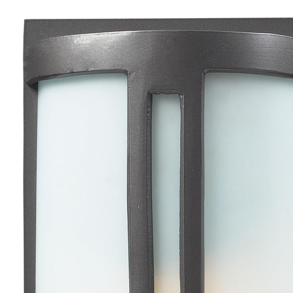 Atlas Trevot 1-Light Outdoor Wall Sconce – Modern Geometric Design for Entryways and Patios, Durable Metal Graphite 7'' OL11378-BK