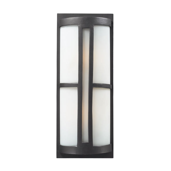 Atlas Trevot 1-Light Outdoor Wall Sconce – Modern Geometric Design for Entryways and Patios, Durable Metal Graphite 9'' OL11379-BK
