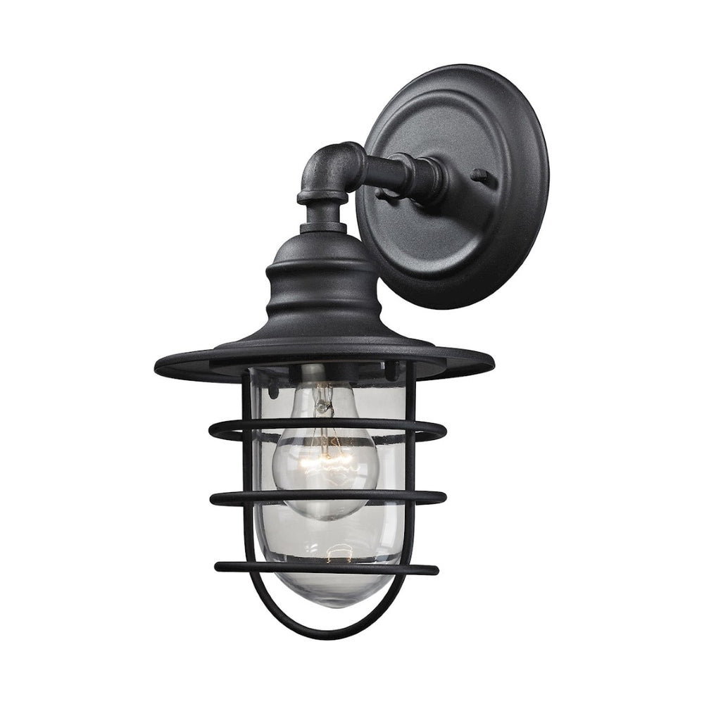 Atlas Vandon 13" 1-Light Outdoor Sconce - Industrial Matte Black Wall Light for Entryways & Porches OL11380-BK