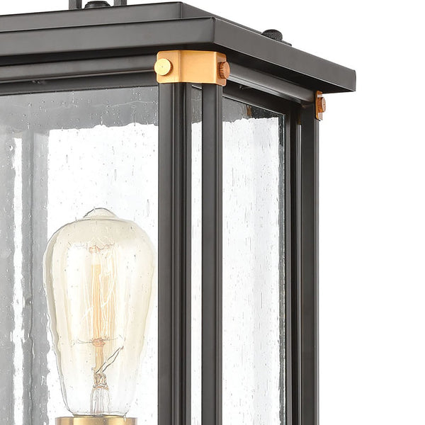 Atlas Vincentown 17" High Elegant Outdoor Post Light - Matte Black & Brass Accents for Curb Appeal OL11382-BK