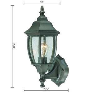 Atlas Covington 14.25-Inch Traditional Outdoor Sconce with Curved Glass Panels for Elegant Illumination Painted Bronze OL11389-BZ