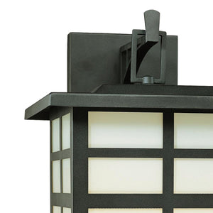 Atlas Mission 1-Light Outdoor Wall Sconce - Elegant Craftsman Design with Frosted Glass for Soft Glow Black 11'' OL11391-BK