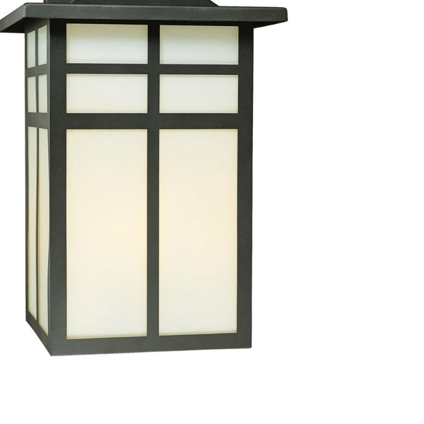 Atlas Mission 1-Light Outdoor Wall Sconce - Elegant Craftsman Design with Frosted Glass for Soft Glow Black 11'' OL11391-BK