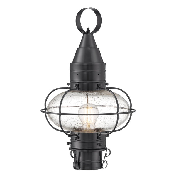 Atlas Classic Onion 1-Light Outdoor Post Light - Timeless Coastal Design with Vintage Charm and Durability Gun Metal 11.5'' OL11394-GY