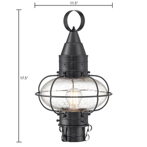 Atlas Classic Onion 1-Light Outdoor Post Light - Timeless Coastal Design with Vintage Charm and Durability Gun Metal 11.5'' OL11394-GY