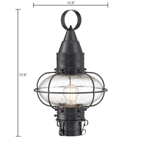 Atlas Classic Onion 1-Light Outdoor Post Light - Timeless Coastal Design with Vintage Charm and Durability Gun Metal 11.5'' OL11394-GY
