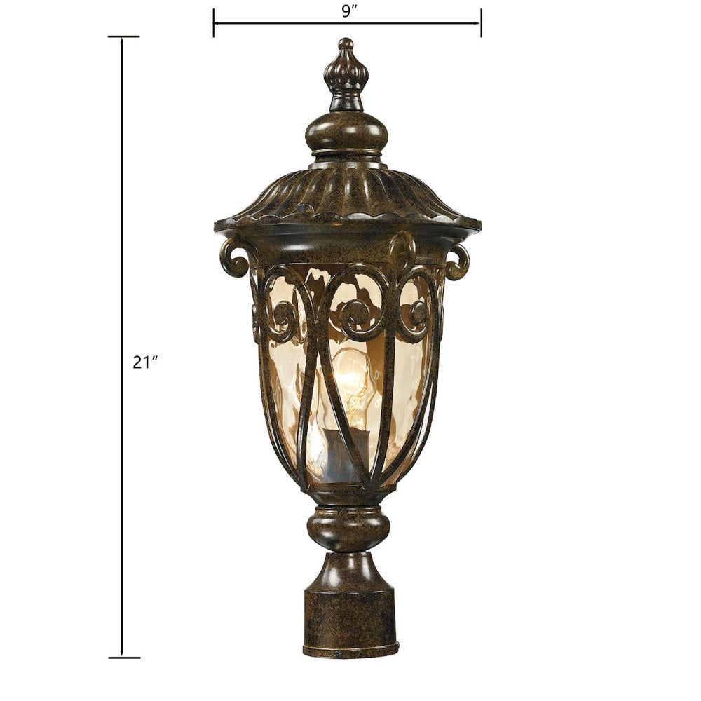 Atlas Logansport 21" High 1-Light Outdoor Post Light - Elegant Hazelnut Bronze with Soft Illumination OL11397-BZ