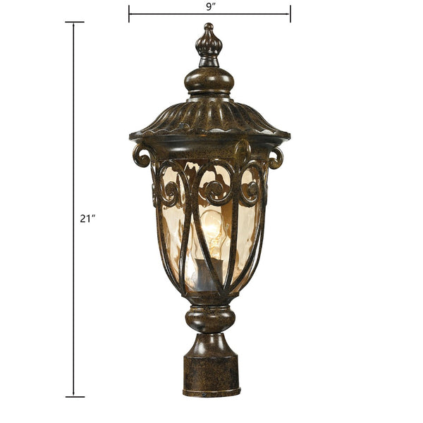 Atlas Logansport 21" High 1-Light Outdoor Post Light - Elegant Hazelnut Bronze with Soft Illumination OL11397-BZ