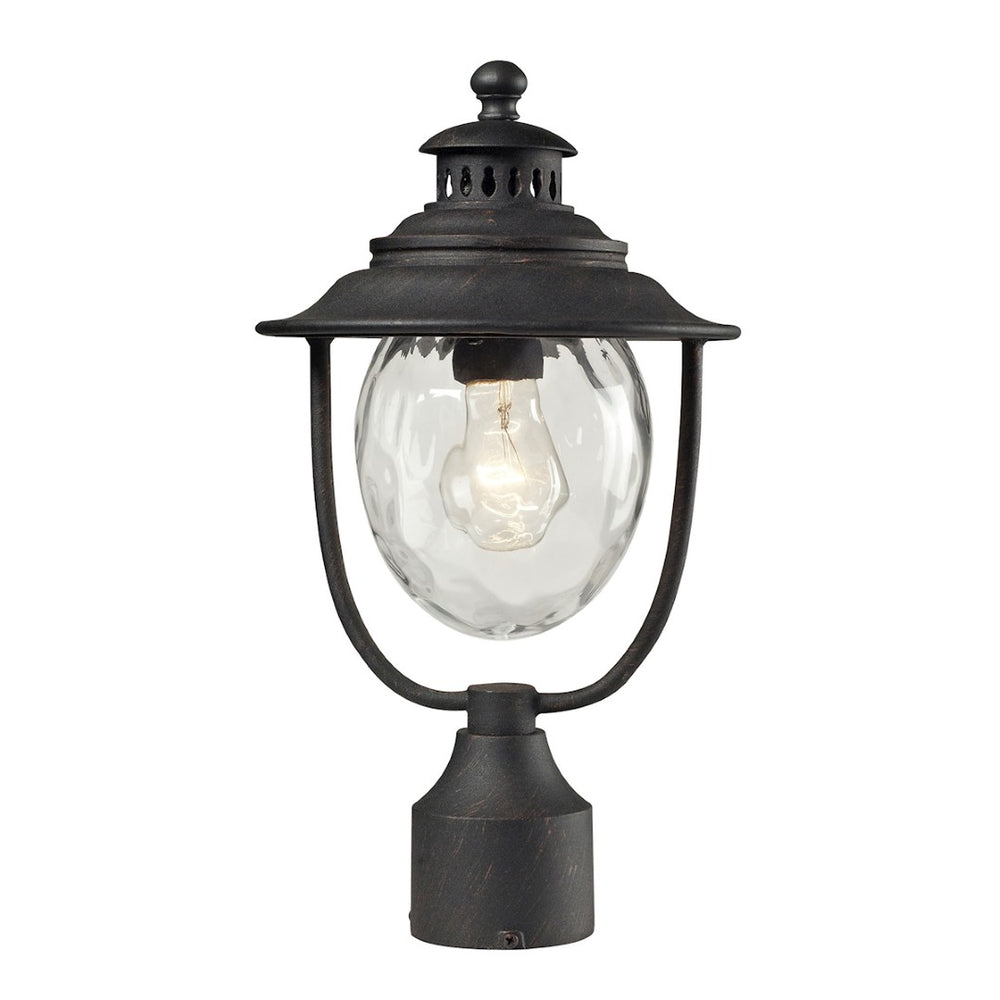 Atlas Searsport 15'' High 1-Light Outdoor Post Light - Elegant Weathered Charcoal for Timeless Appeal OL11402-BK