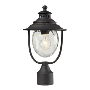 Atlas Searsport 15'' High 1-Light Outdoor Post Light - Elegant Weathered Charcoal for Timeless Appeal OL11402-BK