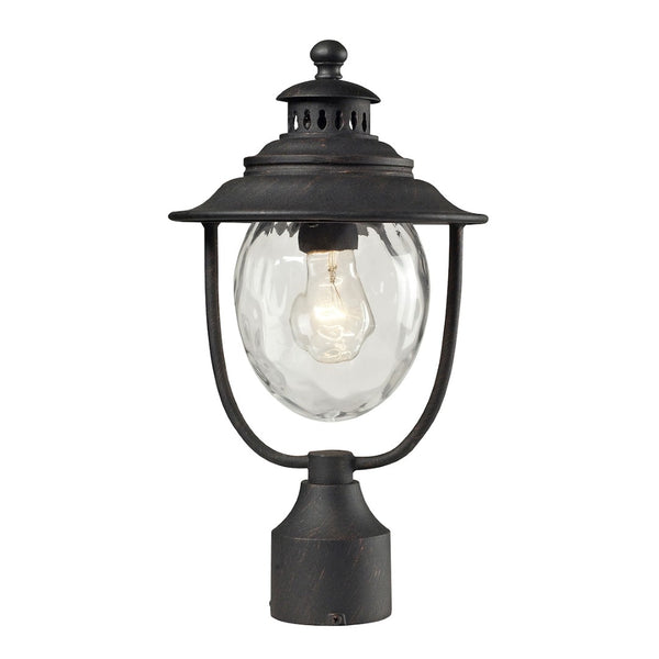 Atlas Searsport 15'' High 1-Light Outdoor Post Light - Elegant Weathered Charcoal for Timeless Appeal OL11402-BK