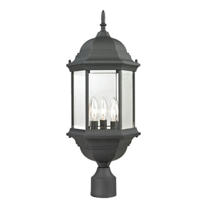 Atlas Spring Lake 23" 3-Light Outdoor Post Light - Elegant Matte Black Fixture for Pathways & Patios OL11403-BK