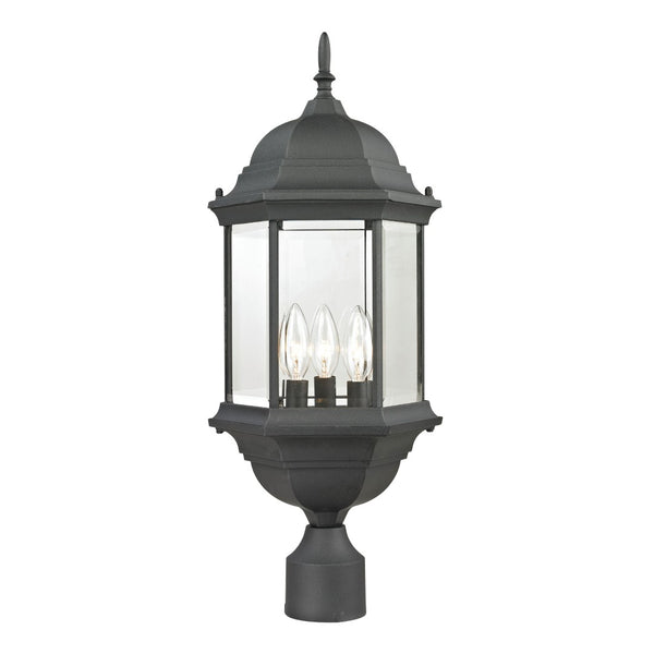 Atlas Spring Lake 23" 3-Light Outdoor Post Light - Elegant Matte Black Fixture for Pathways & Patios OL11403-BK