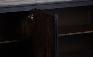 Porter Designs Porter Udo Solid Acacia Wood Sideboard With Dramatic Two-tone Finish In Black And Brown Tones Black Wood 07-108-06-8791