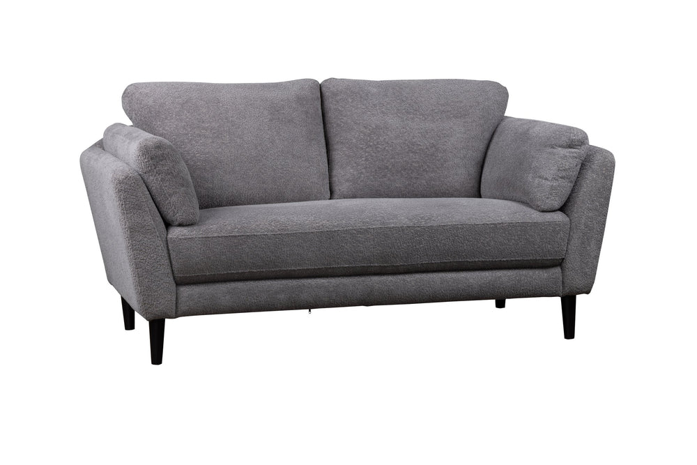 Porter Designs Porter Marley Boucle Fabric Loveseat In Soft Gray - Chic Contemporary Design With Flared Arms Gray Fabric 01-168-02-3574