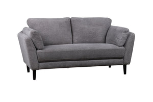 Porter Designs Porter Marley Boucle Fabric Loveseat In Soft Gray - Chic Contemporary Design With Flared Arms Gray Fabric 01-168-02-3574