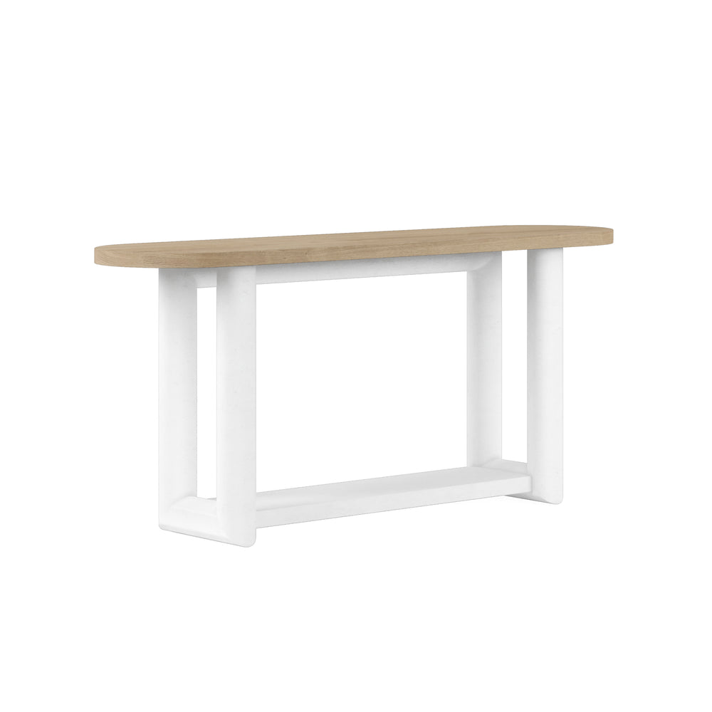 A.R.T. Furniture Garrison Console Table - Chic Washed Oak Top & Elegant Resin Base For Contemporary Living Spaces Brown, White Parawood Solids With Ash Embossing,White Oak Veneers,Resin 322314-1317