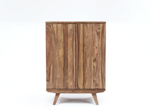Porter Designs Porter Fusion Solid Sheesham Wood Bar Cabinet – Unique Mid Century Design For Stylish Home Storage Light Brown Wood 07-117-30-6734n