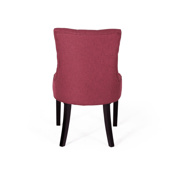 English Elm Christopher Knight Home® - Cheney Dining Chair Set Of 2 - Elegant Red Upholstered Tufted Chairs For Modern Dining Spaces 54181.00FDRED