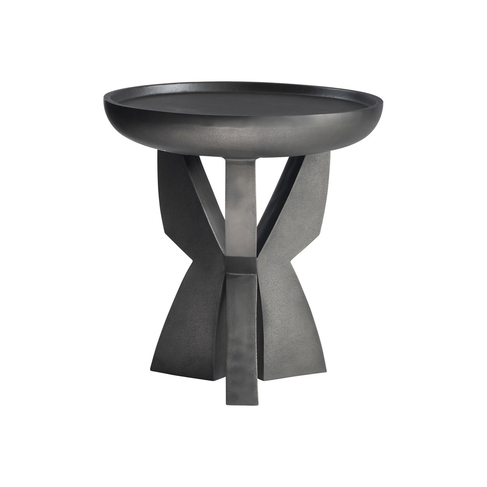 Bernhardt Bernhardt Cast Aluminum Mazo Side Table — 24" Basin Top, Black Nickel Finish, Sculptural Modern Accent (97) 328400