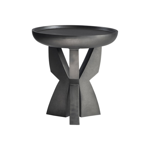 Bernhardt Bernhardt Cast Aluminum Mazo Side Table — 24" Basin Top, Black Nickel Finish, Sculptural Modern Accent (97) 328400