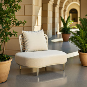 Zuo Modern Ruhe Sofa - Modern Outdoor Seating In High-quality Materials For Patios, Gardens, And Balconies Beige 100% Olefin,Aluminum,100% Polyethylene 704124-zuo-modern