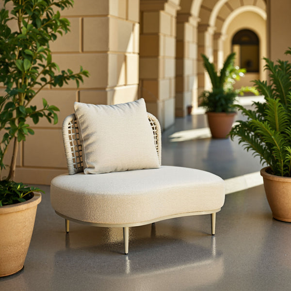 Zuo Modern Ruhe Sofa - Modern Outdoor Seating In High-quality Materials For Patios, Gardens, And Balconies Beige 100% Olefin,Aluminum,100% Polyethylene 704124-zuo-modern