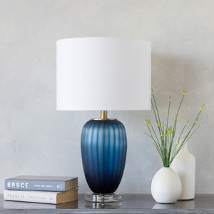 Surya Oliver Accent Table Lamp with Cotton Shade Warm Glow for Living Room or Entryway OLI-101