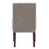 Homelegance By Top-Line Damiano Linen Sloped Arm Hostess Chair Brown Rubberwood