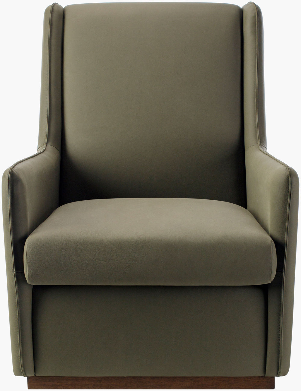 Surya Olivier Accent Chair - Modern Leather Upholstery, Durable Rubber Wood Base, Unmatched Comfort & Elegance Upholstery, Olive,Base, Dark Brown Leather,Rubber Wood,Polyurethane Foam,Feather Blend Olr-001
