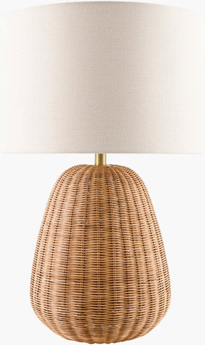 Livabliss Olira Bohemian Table Lamp with Hand-painted Felt Linen Shade and Metal Base OLRA-003