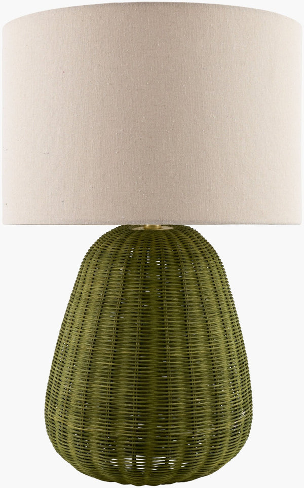 Livabliss Olira Bohemian Global Accent Lamp with Hand-painted Felt Linen Shade for Living Rooms OLRA-008
